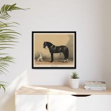 Orloffer (Orloff Horse) by Emil Volkers (1880) - An illustration of a black horse and a white dog - NOMADEN ART GALLERY