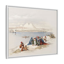 Pyramids of Gezeeh (Giza) from the Nile illustration by David Roberts (1796–1864)