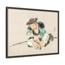 Man maintaining a fishing rod by Kōno Bairei (1844-1895)