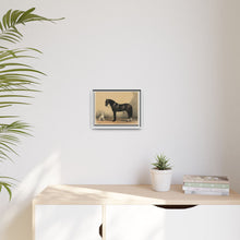 Orloffer (Orloff Horse) by Emil Volkers (1880) - An illustration of a black horse and a white dog - NOMADEN ART GALLERY