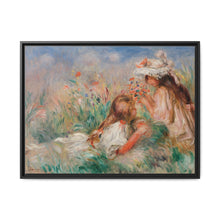 Girls in the Grass Arranging a Bouquet (Fillette couchée sur l'herbe et jeune fille arrangeant un bouquet) (1890) by Pierre-Auguste Renoir. - NOMADEN ART GALLERY